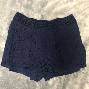 Lace Navy Blue Shorts